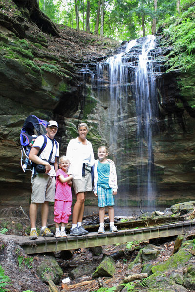 family picture at olson falls in munising, mi